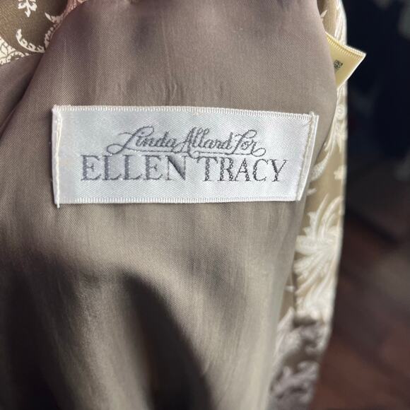 Linda Allard For Ellen Tracy Paisley Floral Silk Blazer 8 Career Quiet Luxury - Picture 8 of 9